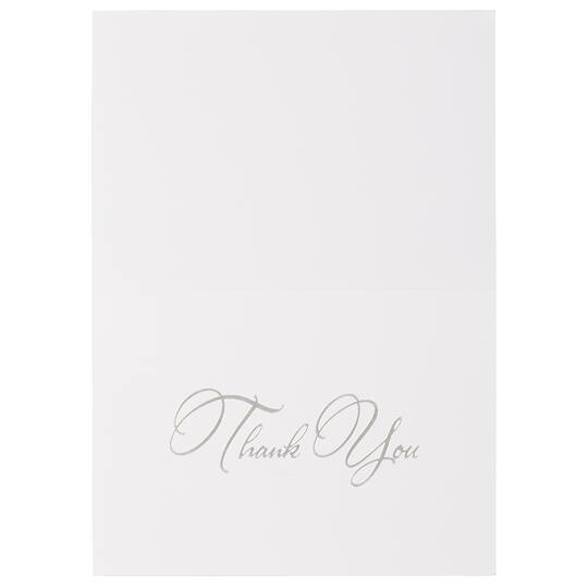 JAM Paper Thank You Card Set with Silver Script